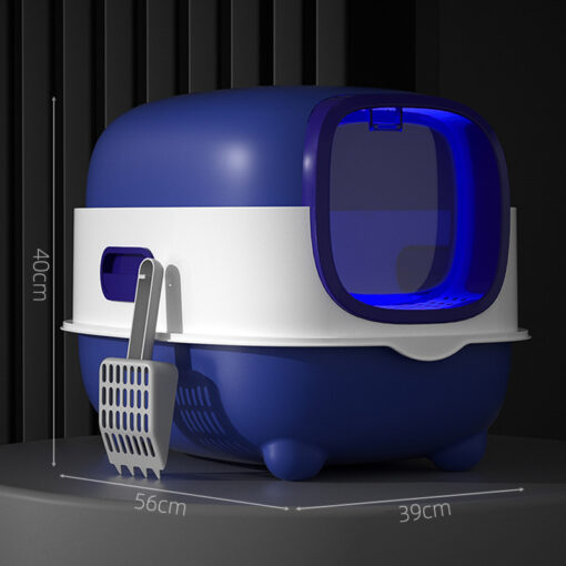BLUE-with UV-UV Odor Control Large Cat Litter Box