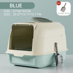 2-in-1 Enclosed/Open Top Entry Cat Litter Box