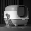GREY--Large Odor Control Cat Litter Box
