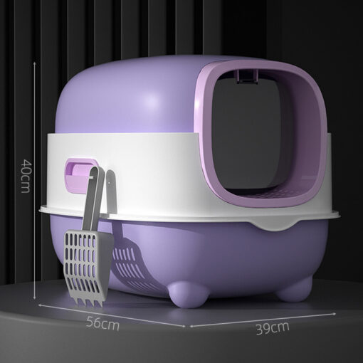 Enclosed Easy Clean Cat Litter Box Enclosed Cat Litter Box with High Sides Easy Clean No Spill Cat Litter Box Covered Cat Litter Box to Prevent Litter Scatter