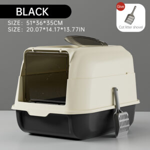 2-in-1 Enclosed/Open Top Entry Cat Litter Box