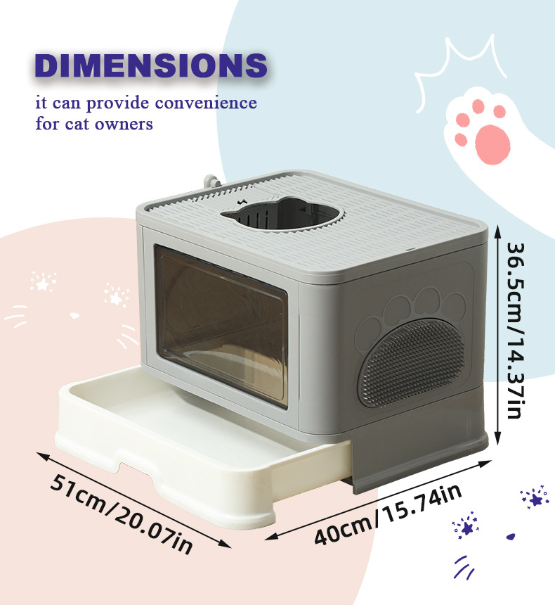 High Fence Side Entry Cat Litter Box