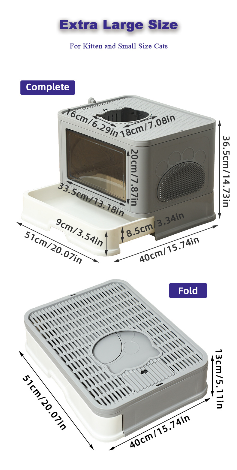 High Fence Side Entry Cat Litter Box