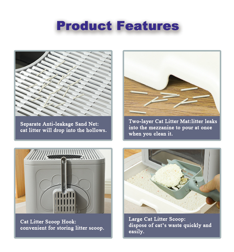 High Fence Side Entry Cat Litter Box