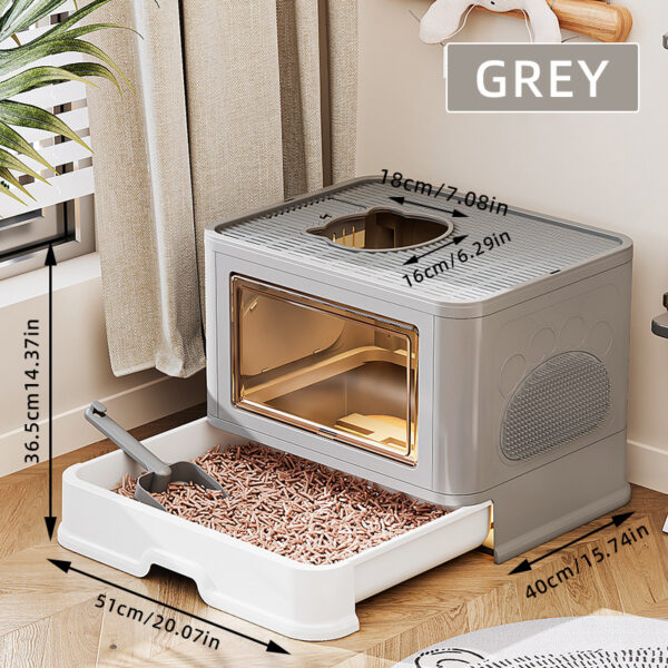 Foldable Top Entry Cat Litter Box
