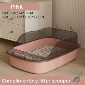 Creative Cat Ear Semi-Enclosed Litter Box