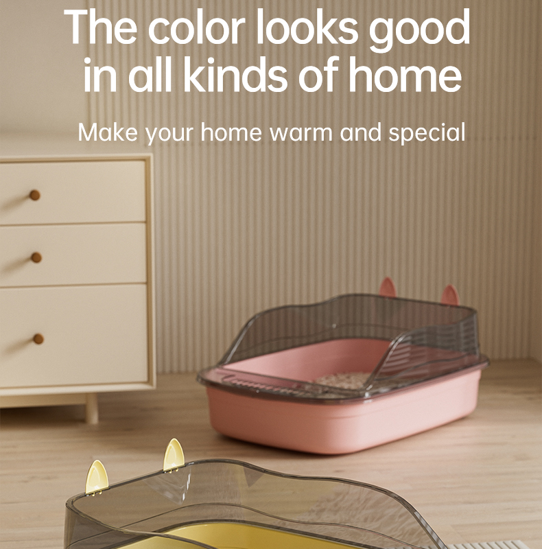 Creative Cat Ear Semi-Enclosed Litter Box