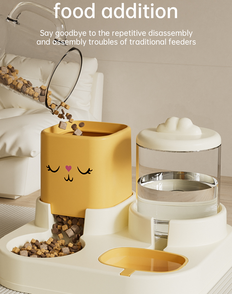 Automatic Pet Food and Water Dispenser, Gravity Pet Feeder, Dry Wet Separation Pet Bowl, Large Capacity Pet Water Dispenser, Anti-Clog Pet Feeder, Automatic Pet Water Refiller, 10-Day Pet Supplies, Cat Dog Food Water Dispenser