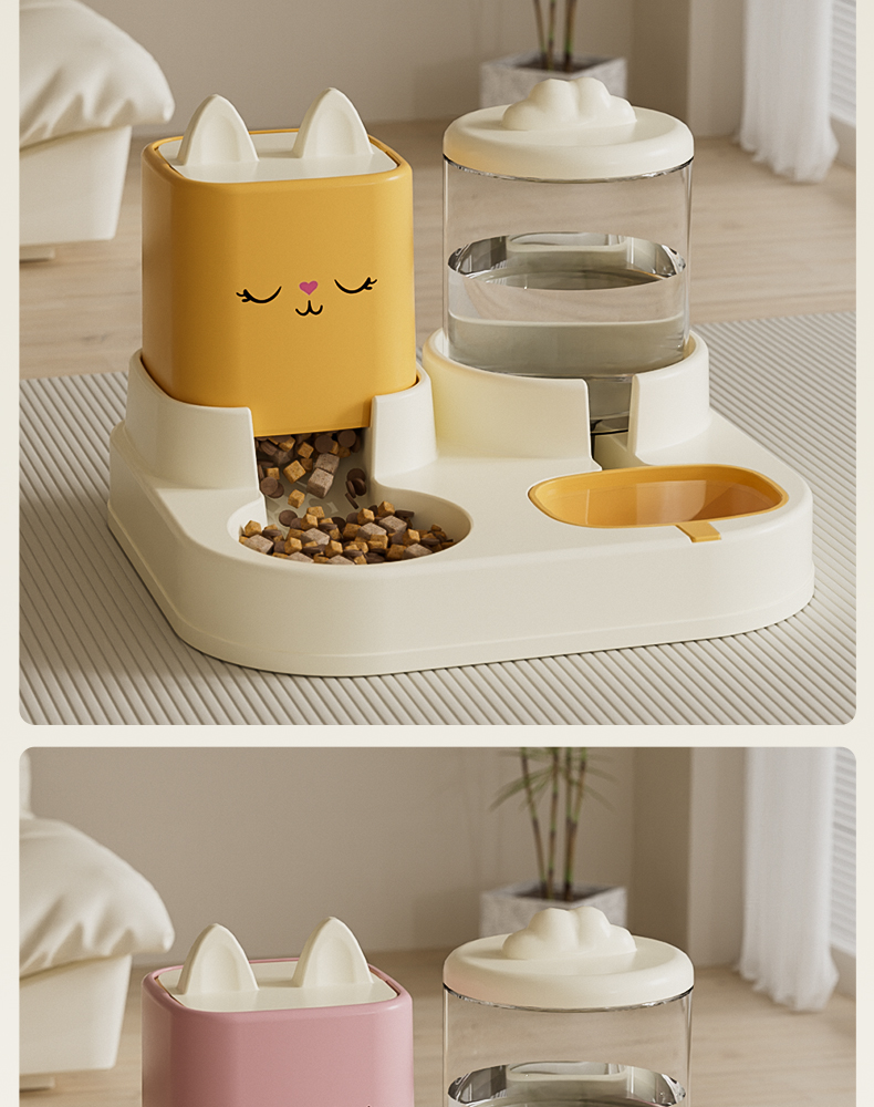 Automatic Pet Food and Water Dispenser, Gravity Pet Feeder, Dry Wet Separation Pet Bowl, Large Capacity Pet Water Dispenser, Anti-Clog Pet Feeder, Automatic Pet Water Refiller, 10-Day Pet Supplies, Cat Dog Food Water Dispenser