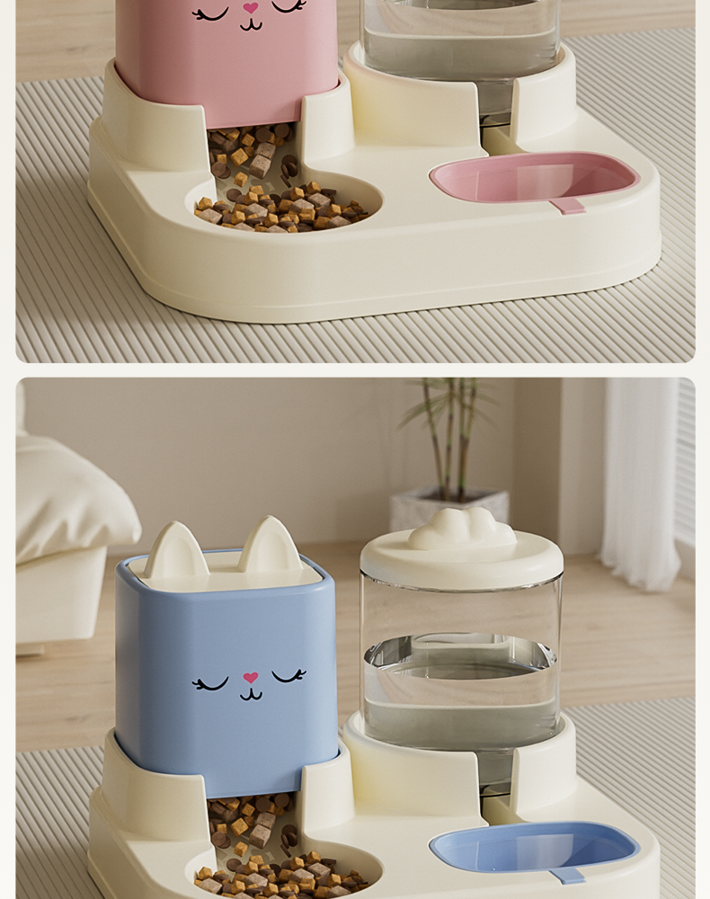 Automatic Pet Food and Water Dispenser, Gravity Pet Feeder, Dry Wet Separation Pet Bowl, Large Capacity Pet Water Dispenser, Anti-Clog Pet Feeder, Automatic Pet Water Refiller, 10-Day Pet Supplies, Cat Dog Food Water Dispenser