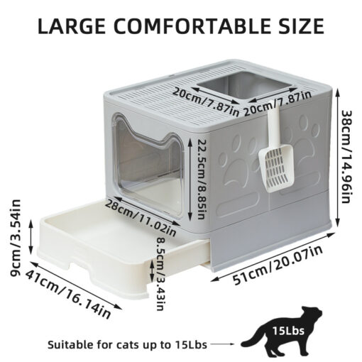 Foldable Drawer Cat Litter Box