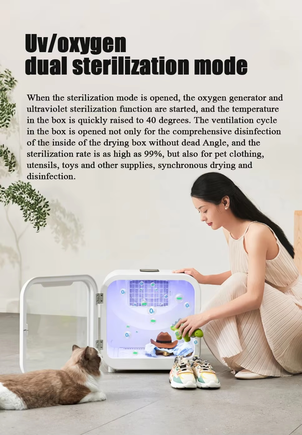 Smart Pet Dryer Box, Pet Ozone Sterilization Dryer, Quiet Pet Dryer, Mi Home Smart Dryer, Negative Ion Pet Blower, 71L Pet Drying, Fast Pet Drying, Cat Dog Dryer, Multi-function Pet Supplies