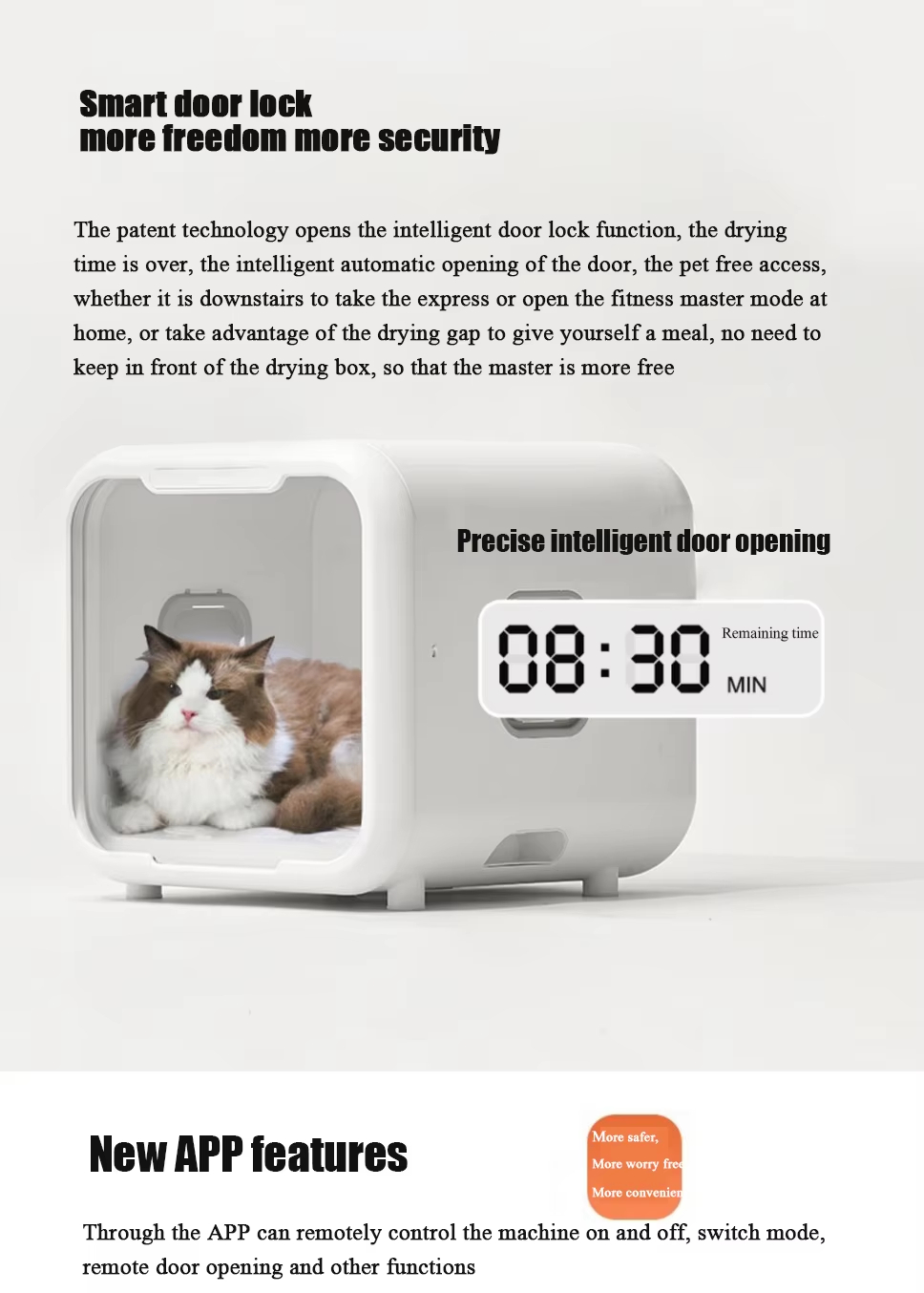 Smart Pet Dryer Box, Pet Ozone Sterilization Dryer, Quiet Pet Dryer, Mi Home Smart Dryer, Negative Ion Pet Blower, 71L Pet Drying, Fast Pet Drying, Cat Dog Dryer, Multi-function Pet Supplies