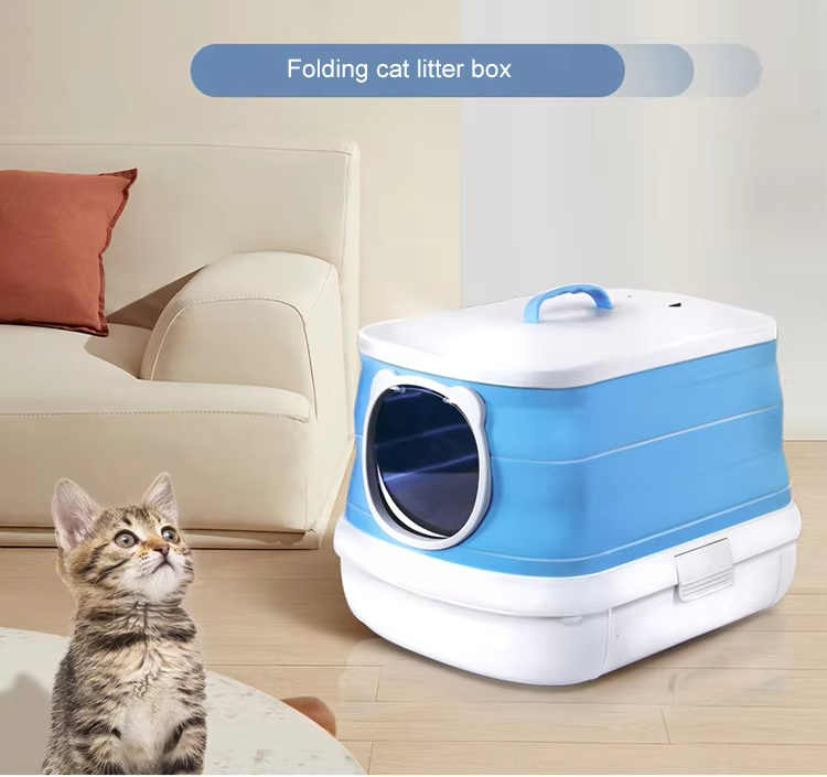 Foldable Drawer Cat Litter Box, Drawer Cat Litter Box, Top Entry Litter Box, Anti-Tracking Litter Box, Easy Clean Litter Box, Portable Cat Litter Box, Eco-Friendly Litter Box, Cat Toilet, Enclosed Litter Box