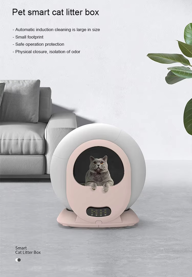 Intelligent Automatic Cat Litter Box, Automatic Cat Litter Box, Self-Cleaning Litter Box, Large Capacity Litter Box, Enclosed Litter Box, APP Controlled Litter Box, Health Monitoring Litter Box, Odor Removal Litter Box, Multi-Safety Litter Box, Washable Litter Box, Pet Cleaning, Cat Toilet