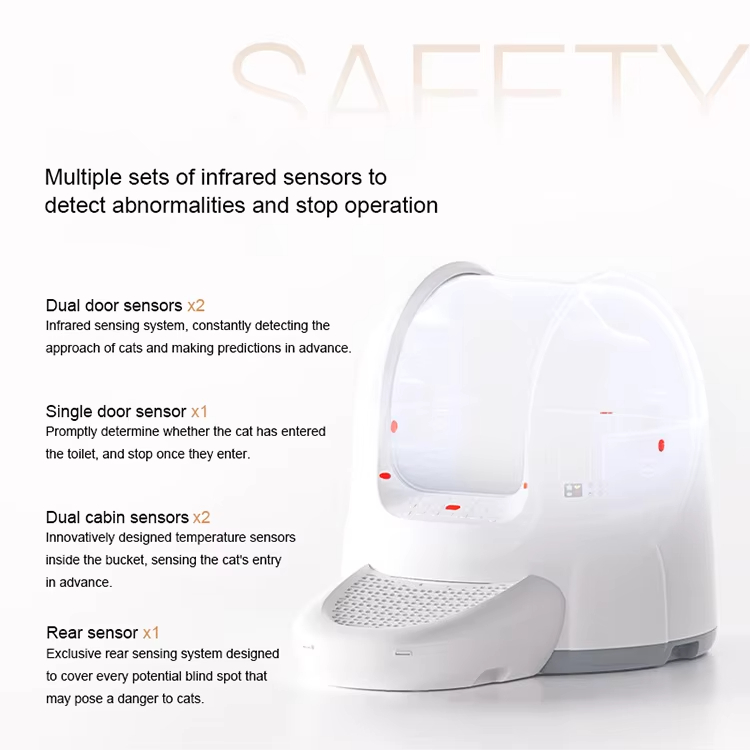 Automatic Self-Cleaning Litter Box, Intelligent Cat Litter Box, Self-Cleaning Litter Box, Large Capacity Litter Box, APP Controlled Litter Box, Health Monitoring Litter Box, Odor Removal Litter Box, Multi-Safety Litter Box, Washable Litter Box, Enclosed Litter Box, Pet Cleaning, Cat Toilet