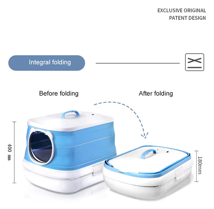 Foldable Drawer Cat Litter Box, Drawer Cat Litter Box, Top Entry Litter Box, Anti-Tracking Litter Box, Easy Clean Litter Box, Portable Cat Litter Box, Eco-Friendly Litter Box, Cat Toilet, Enclosed Litter Box