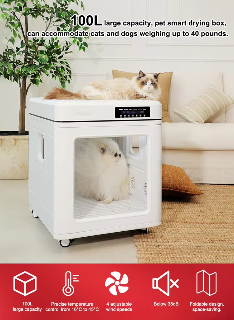 100L Pet Dryer, Smart Pet Dryer Box, Pet Grooming Dryer, Cat Dog Dryer, 100L Pet Dryer, Temperature Control Pet Dryer, Low Noise Pet Dryer, Negative Ion Pet Blower, Ozone Sterilization Dryer, Multi-function Pet Supplies, Extra Large Pet Dryer