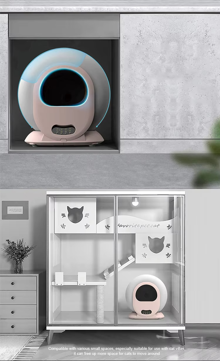Intelligent Automatic Cat Litter Box, Automatic Cat Litter Box, Self-Cleaning Litter Box, Large Capacity Litter Box, Enclosed Litter Box, APP Controlled Litter Box, Health Monitoring Litter Box, Odor Removal Litter Box, Multi-Safety Litter Box, Washable Litter Box, Pet Cleaning, Cat Toilet
