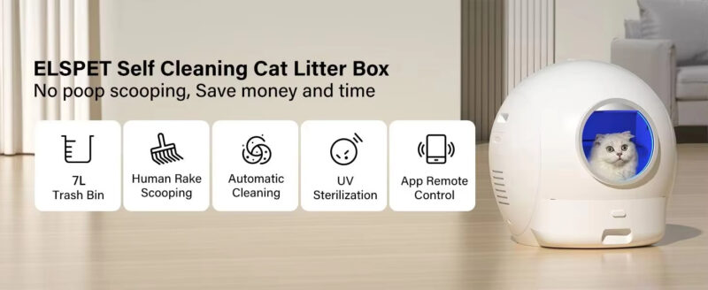 Automatic Cat Litter Box, Smart Cat Litter Box, Self-Cleaning Litter Box, WiFi Controlled Litter Box, Odor Removal Litter Box, 65L Litter Box, Large Capacity Litter Box, Round Cat Litter Box, Multi-Cat Household Litter Box, Pet Cleaning, Automatic Cat Toilet