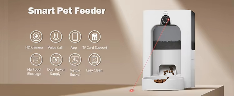 Pet Feeder with Camera, Smart Pet Feeder, Automatic Cat Feeder, WiFi Pet Camera, Remote Pet Feeder, Timed Food Dispenser, Interactive Pet Feeder