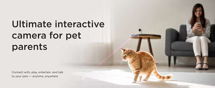 Interactive Pet Camera, Pet Camera with Laser Toy, 360° Dog Camera, Smart Cat Toy, Two-Way Audio Pet Monitor, WiFi Pet Camera, Remote Play Pet Camera