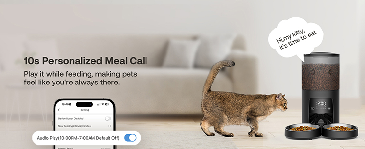 Automatic Pet Feeder, Smart Pet Feeder, Timed Cat Feeder, Portion Control Feeder, Pet Feeder with App, Slow Feeder for Dogs, Dual Power Pet Feeder