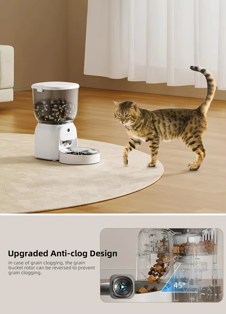 Automatic Pet Feeder, Timed Cat Feeder, Smart Pet Feeder, WiFi Pet Feeder, Portion Control Feeder, Pet Feeder with Camera, Anti-Clog Feeder