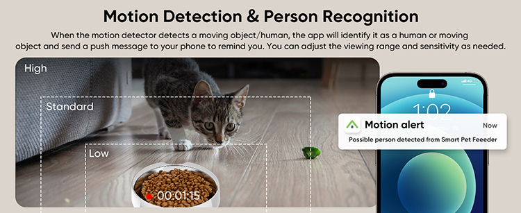 Pet Feeder with Camera, Smart Pet Feeder, Automatic Cat Feeder, WiFi Pet Camera, Remote Pet Feeder, Timed Food Dispenser, Interactive Pet Feeder