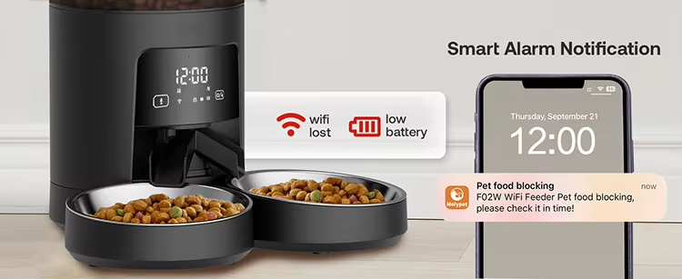 Automatic Pet Feeder, Smart Pet Feeder, Timed Cat Feeder, Portion Control Feeder, Pet Feeder with App, Slow Feeder for Dogs, Dual Power Pet Feeder