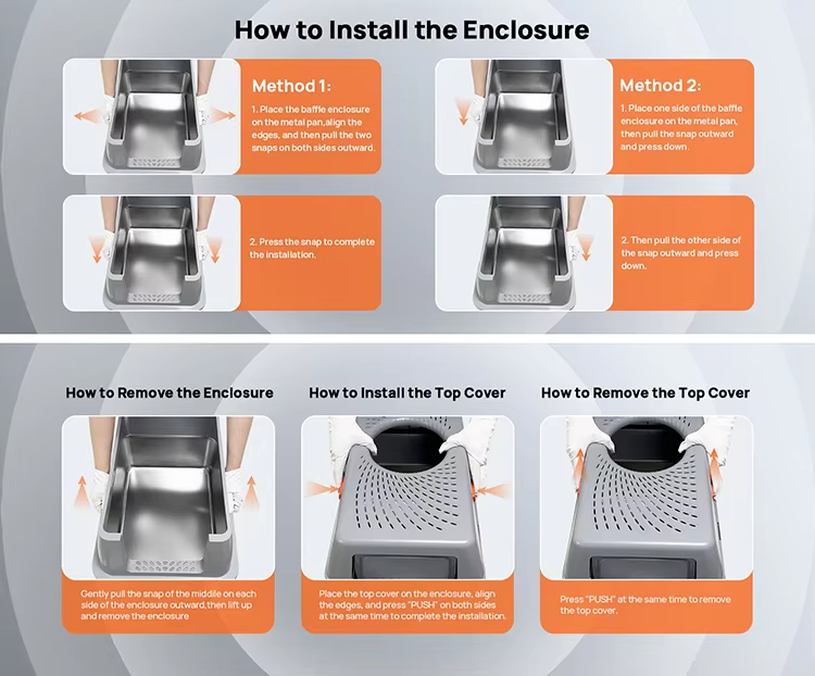 Stainless Steel Litter Box - 100L Large, 100L Cat Litter Box, Extra Large Litter Box, Top Entry Litter Box, Drawer Type Litter Box, Easy Clean Litter Box, Anti-Tracking Litter Box, Leak-Proof Litter Box, Non-Stick Litter Box, CPC104054, Multi-Cat Household Litter Box, Large Cat Litter Box