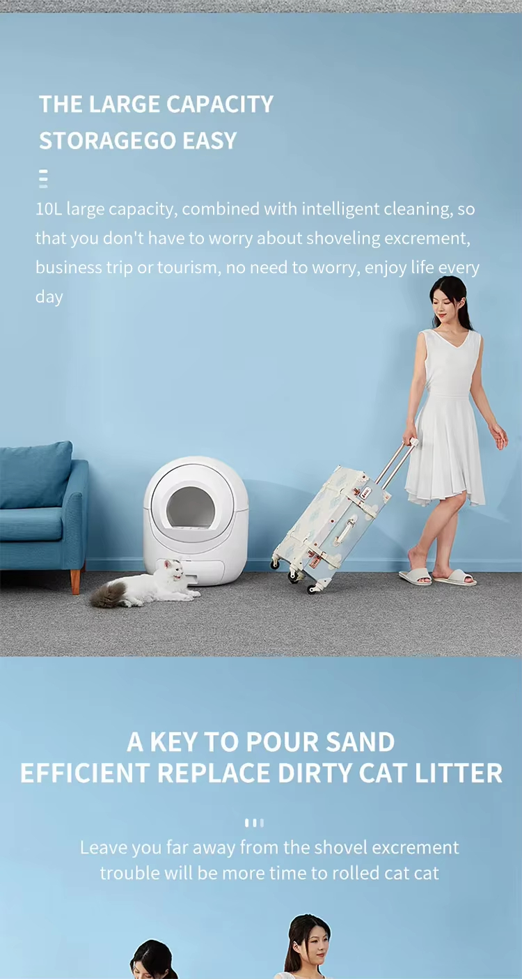 Smart Cat Litter Box, Automatic Cat Litter Box, APP Controlled Litter Box, Ultra-Quiet Cat Litter Box, Self-Cleaning Litter Box, Pet Waste Cleaning, Cat Toilet, Large Capacity Litter Box, Travel Litter Box, Odor Control Litter Box, Multi-Litter Compatible, Safe Cat Litter Box, Hands-Free Cat Care