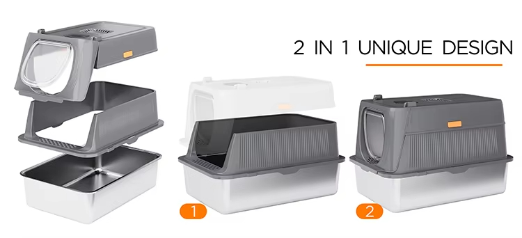 Stainless Steel Litter Box - 100L Large, 100L Cat Litter Box, Extra Large Litter Box, Top Entry Litter Box, Drawer Type Litter Box, Easy Clean Litter Box, Anti-Tracking Litter Box, Leak-Proof Litter Box, Non-Stick Litter Box, CPC104054, Multi-Cat Household Litter Box, Large Cat Litter Box