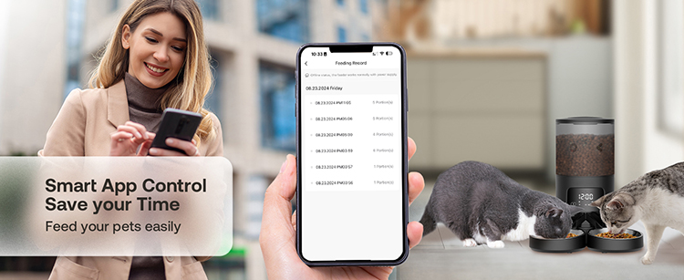 Automatic Pet Feeder, Smart Pet Feeder, Timed Cat Feeder, Portion Control Feeder, Pet Feeder with App, Slow Feeder for Dogs, Dual Power Pet Feeder