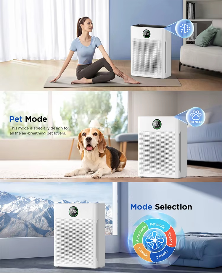 Pet Air Purifier, Home Air Purifier, Large Room Air Purifier, PM2.5 Display Air Purifier, Pet Odor Remover, H13 HEPA Air Purifier, Pet Hair Collector, Ultra-Quiet Air Purifier, Washable Filter, Cat Dog Air Purifier, Pet Odor Elimination, 4-Stage Filtration Air Purifier, Smart Pet Appliance