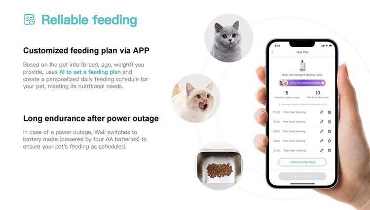 AI Smart Pet Feeder，Pet Feeder with Camera, Automatic Pet Feeder, 360° View Pet Camera, Pet Feeder with AI, Dual-Band WiFi Pet Feeder, Smart Food Dispenser