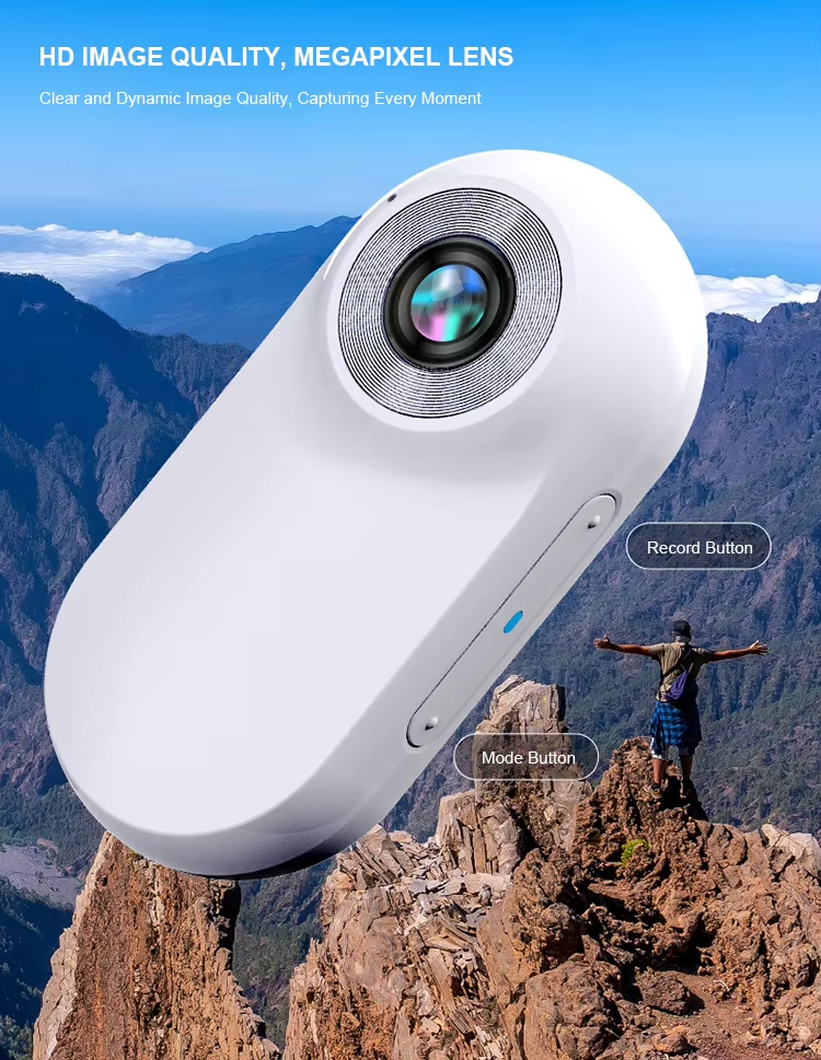 Wearable Mini Camera, Pet Camera Collar, Clip-On Action Camera, Life Logging Camera, Lightweight Body Cam, Waterproof Mini Camera, First-Person View Camera