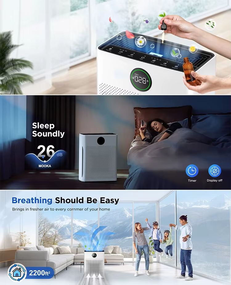 Pet Air Purifier, Home Air Purifier, Large Room Air Purifier, PM2.5 Display Air Purifier, Pet Odor Remover, H13 HEPA Air Purifier, Pet Hair Collector, Ultra-Quiet Air Purifier, Washable Filter, Cat Dog Air Purifier, Pet Odor Elimination, 4-Stage Filtration Air Purifier, Smart Pet Appliance