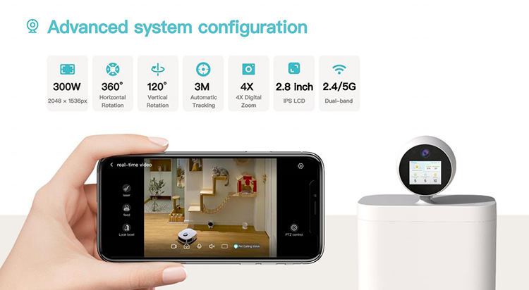 AI Smart Pet Feeder，Pet Feeder with Camera, Automatic Pet Feeder, 360° View Pet Camera, Pet Feeder with AI, Dual-Band WiFi Pet Feeder, Smart Food Dispenser