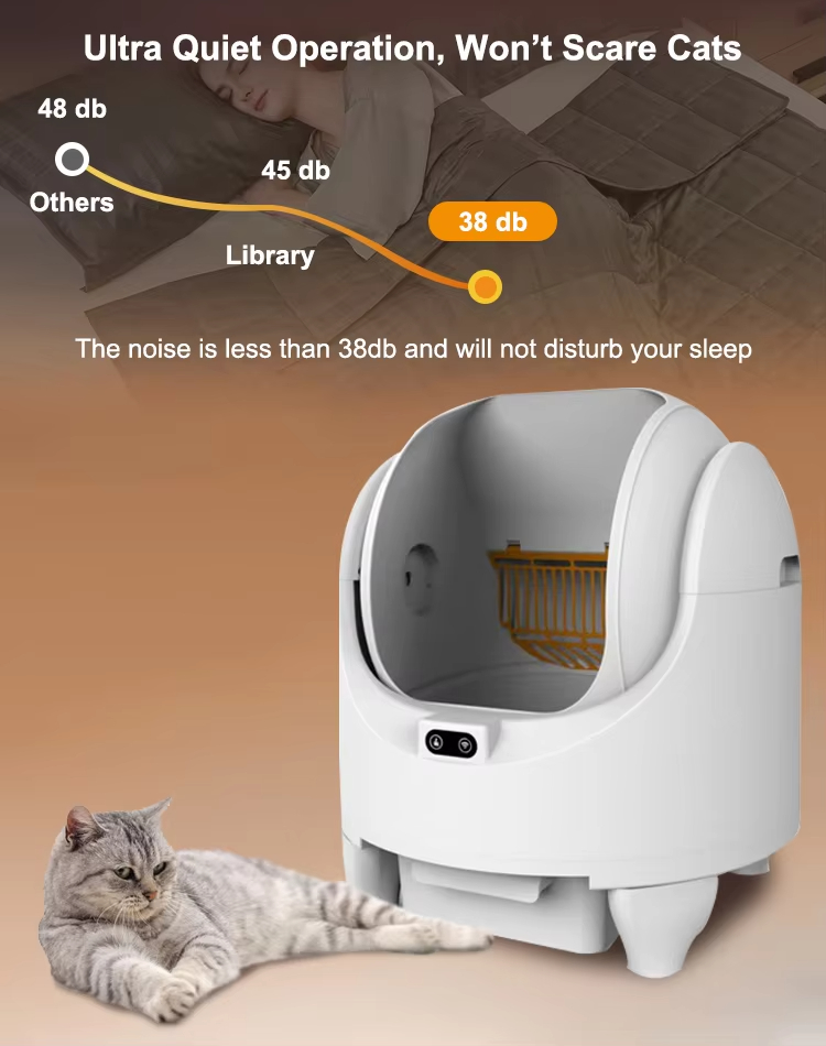 Automatic Cat Litter Box, Self-Cleaning Litter Box, Large Capacity Litter Box, Open Cabin Litter Box, APP Health Monitoring Litter Box, Odor Removal Litter Box, Multi-Safety Litter Box, Easy Install Litter Box, Square Cat Litter Box, Pet Cleaning, Cat Toilet