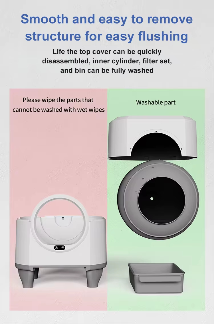 Intelligent Automatic Cat Litter Box, Self-Cleaning Litter Box, APP Health Monitor, Odor Removal Litter Box, 80L Litter Box, Large Capacity Litter Box, Multi-Cat Household Litter Box, Pet Cleaning Device, Square Cat Litter Box, Smart Cat Toilet, High-Precision Sensor Litter Box, Multi-Language Litter Box