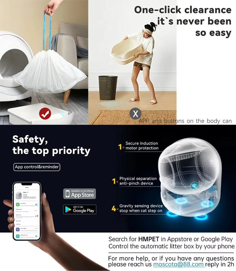 Smart Cat Litter Box, Automatic Cat Litter Box, APP Controlled Litter Box, Ultra-Quiet Cat Litter Box, Self-Cleaning Litter Box, Pet Waste Cleaning, Cat Toilet, Large Capacity Litter Box, Travel Litter Box, Odor Control Litter Box, Multi-Litter Compatible, Safe Cat Litter Box, Hands-Free Cat Care