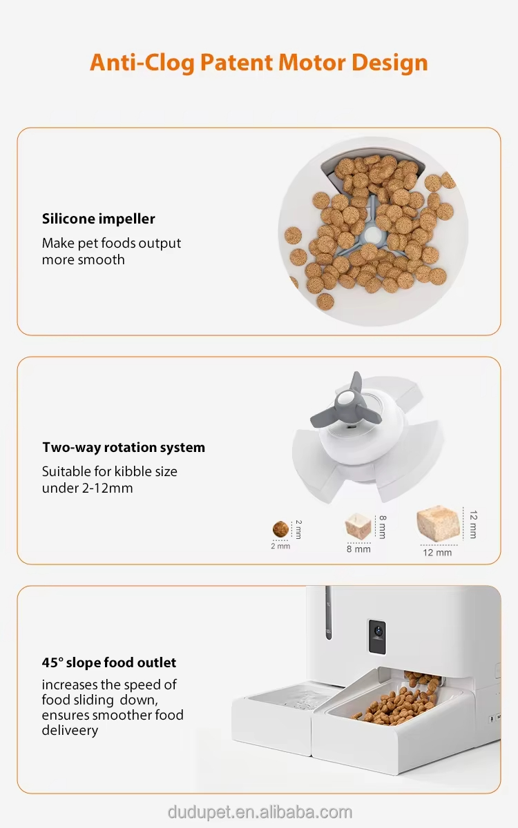 Pet Feeder and Water Dispenser, Automatic Pet Feeder with Camera, Smart Cat Feeder, Gravity Water Dispenser, 2-in-1 Pet Feeder, App Controlled Feeder, Timed Food Dispenser
