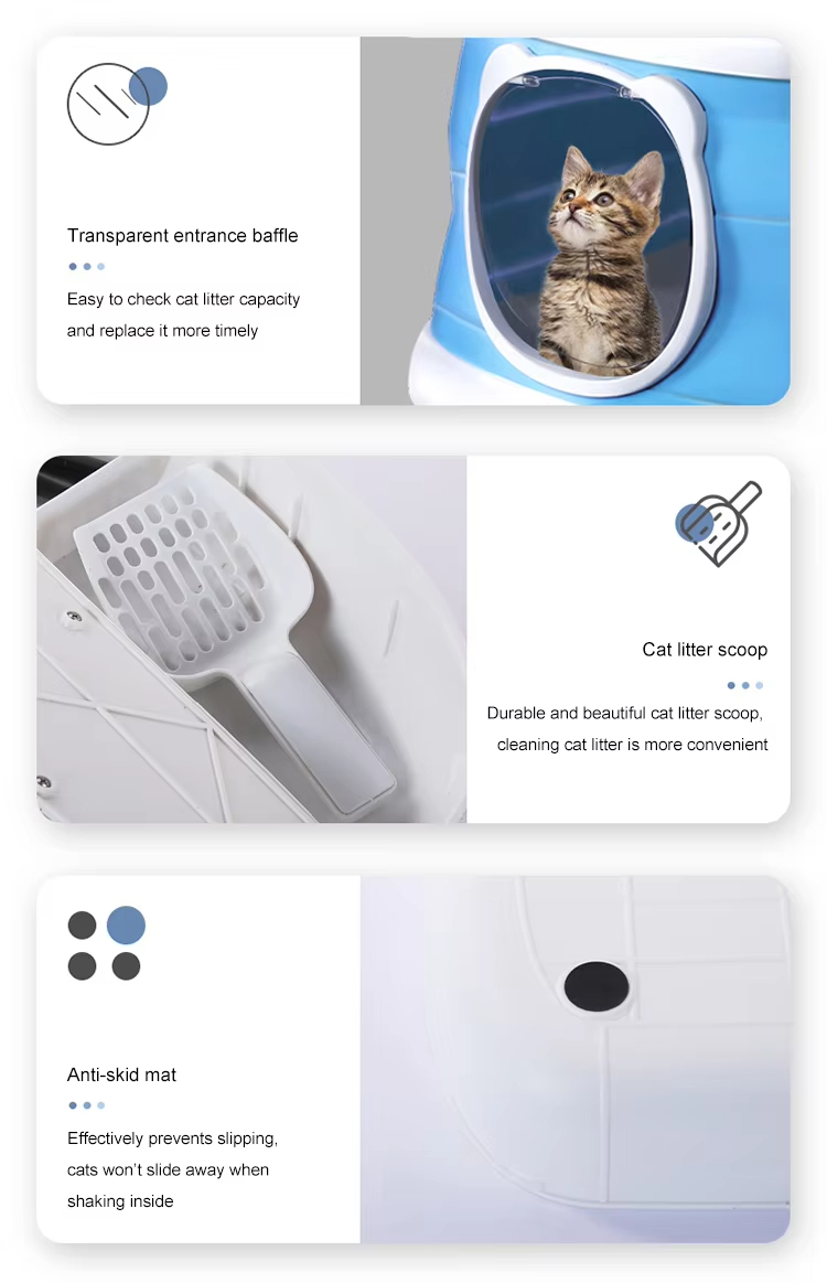 Foldable Drawer Cat Litter Box, Drawer Cat Litter Box, Top Entry Litter Box, Anti-Tracking Litter Box, Easy Clean Litter Box, Portable Cat Litter Box, Eco-Friendly Litter Box, Cat Toilet, Enclosed Litter Box