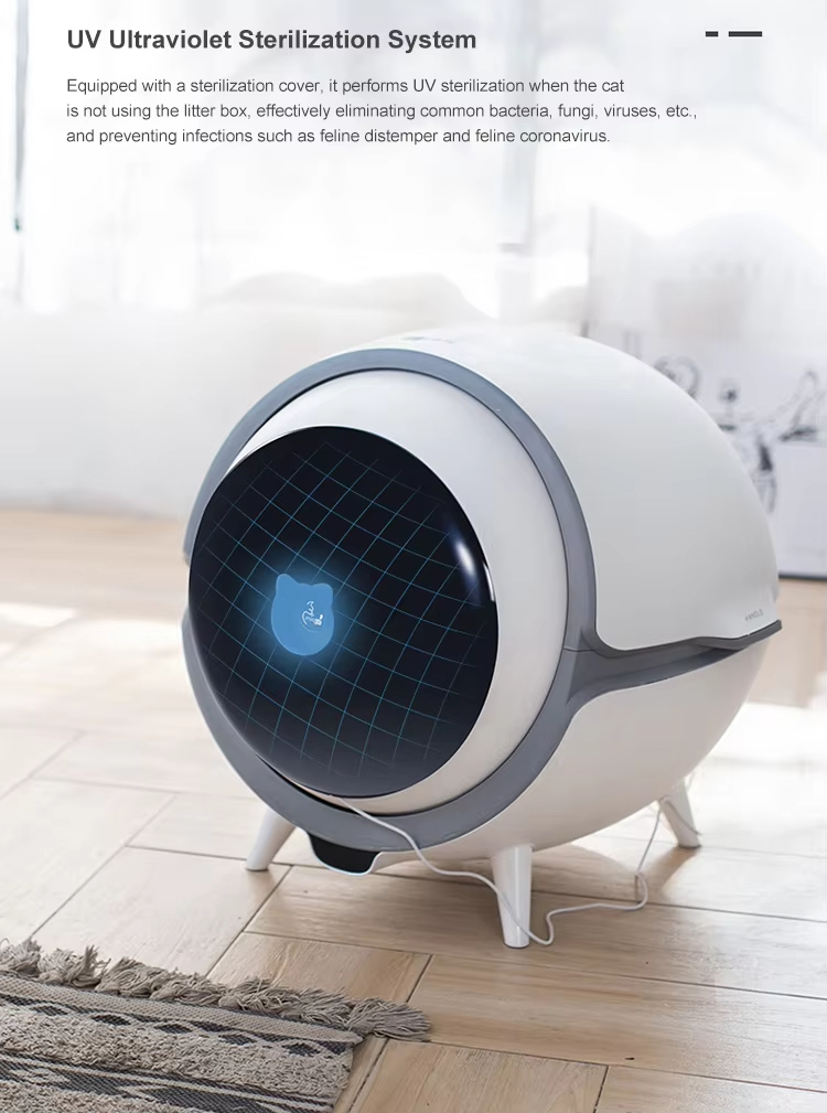 Automatic Cat Litter Box, Intelligent Cat Litter Box, Self-Cleaning Litter Box, Large Capacity Litter Box, Open Design Litter Box, Cat Health Management, Round Cat Litter Box, APP Control Litter Box, Low Power Litter Box, Pet Cleaning, Cat Toilet