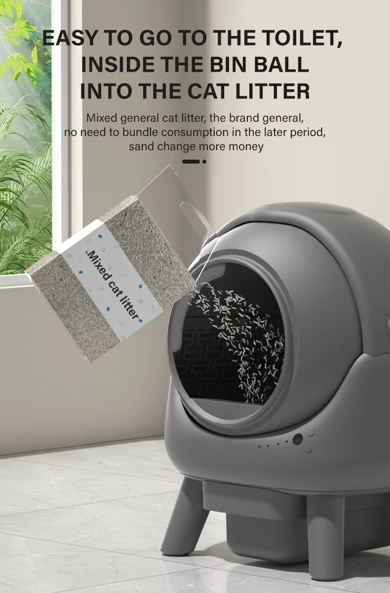 Automatic Cat Litter Box, Smart Cat Litter Box, Self-Cleaning Litter Box, Large Capacity Litter Box, Odor Removal Litter Box, APP Health Monitoring Litter Box, Round Cat Litter Box, Multi-Safety Litter Box, Easy Clean Litter Box, Pet Cleaning, Cat Toilet