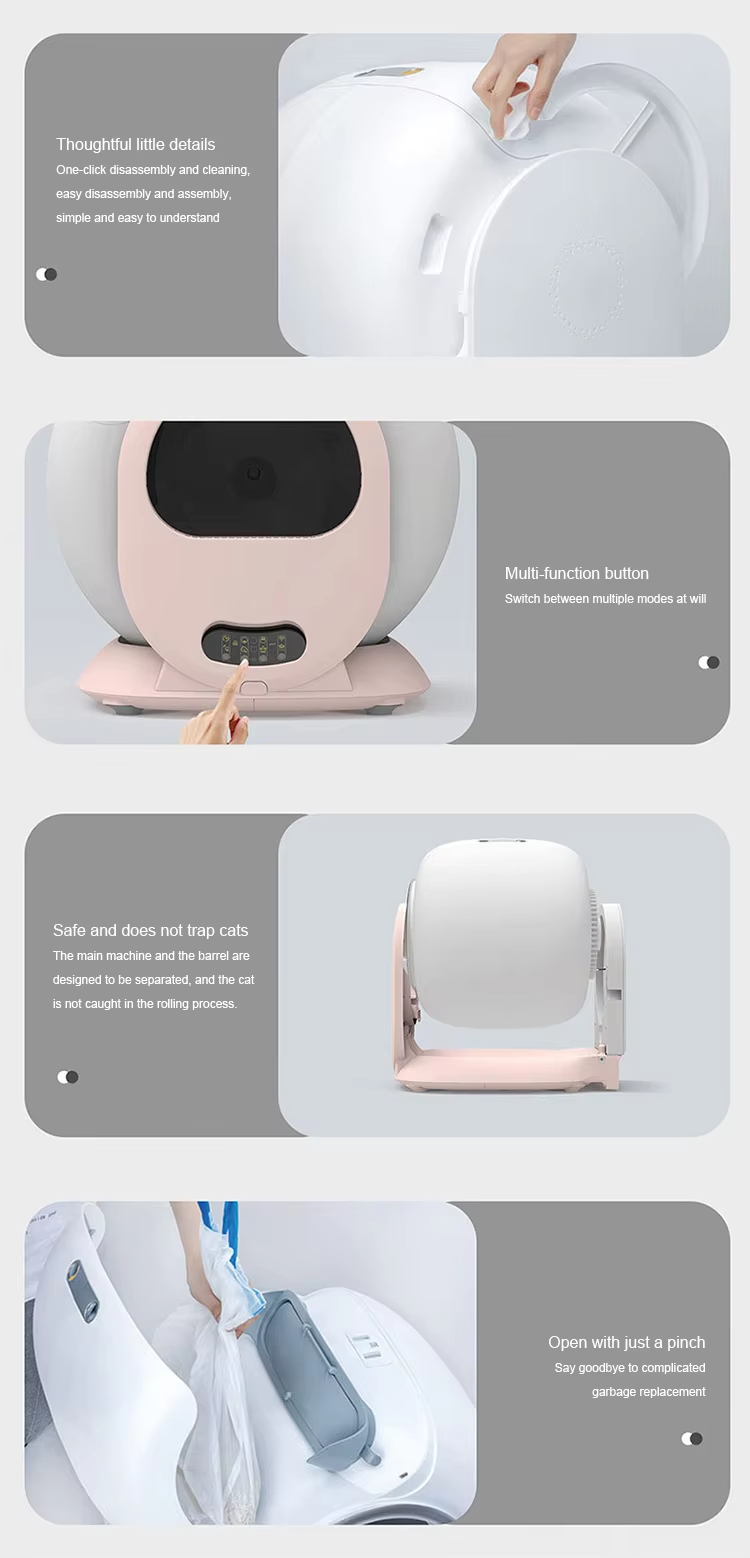 Intelligent Automatic Cat Litter Box, Automatic Cat Litter Box, Self-Cleaning Litter Box, Large Capacity Litter Box, Enclosed Litter Box, APP Controlled Litter Box, Health Monitoring Litter Box, Odor Removal Litter Box, Multi-Safety Litter Box, Washable Litter Box, Pet Cleaning, Cat Toilet