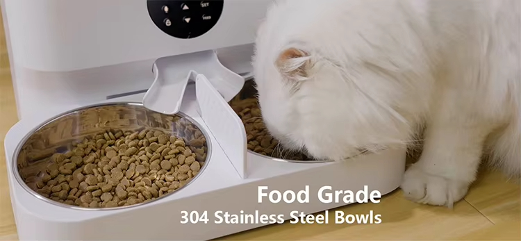 Automatic Pet Feeder, Elevated Pet Feeder, Timed Cat Feeder, Portion Control Feeder, Smart Pet Feeder, Two-Cat Feeder Bowl, Detachable Pet Feeder