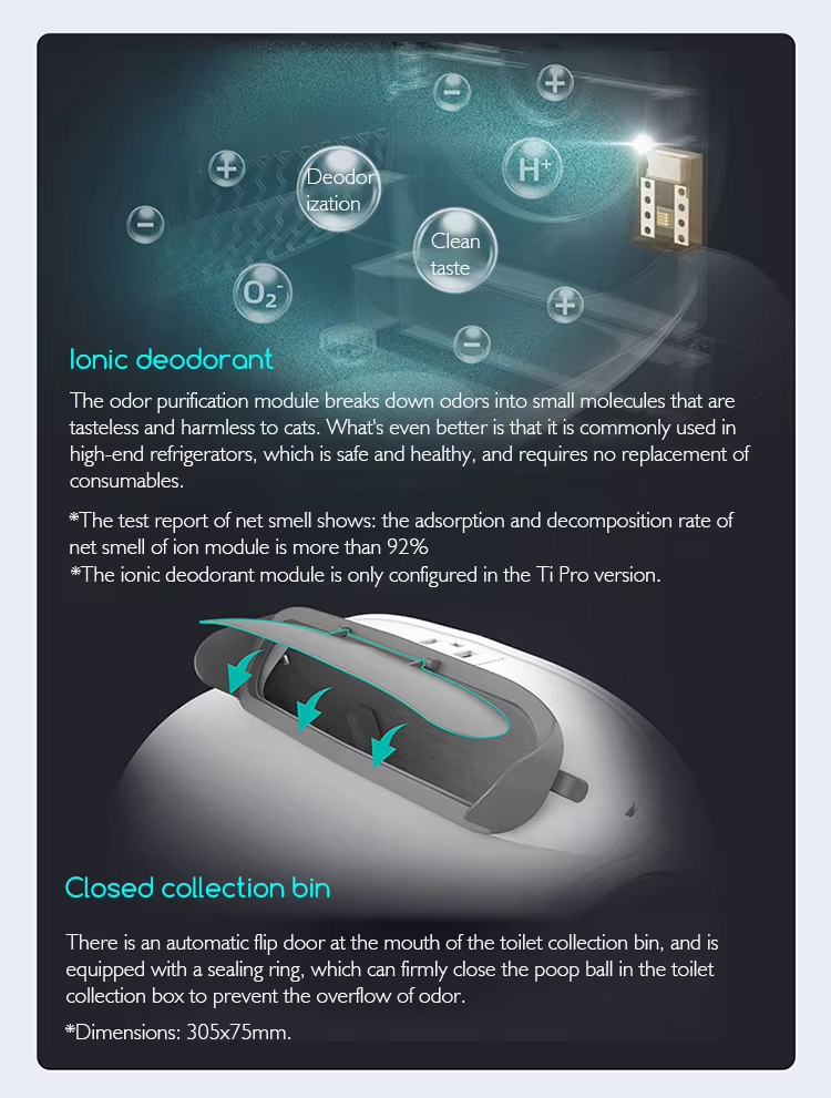 Intelligent Self-Cleaning Cat Litter Box, Automatic Cat Litter Box, Odor Removal Litter Box, APP Controlled Litter Box, Large Capacity Litter Box, Quiet Litter Box, Round Cat Litter Box, Cat Health Management, Pet Cleaning, Cat Toilet