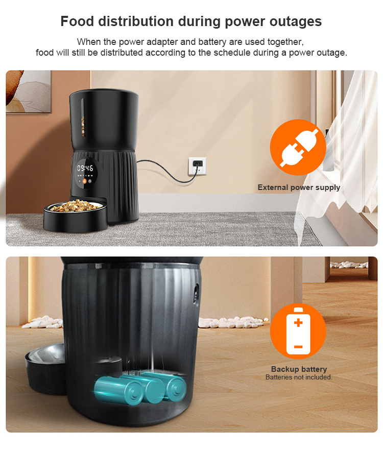 Smart Pet Feeder, Automatic Cat Feeder, WiFi Pet Feeder, Timed Food Dispenser, Portion Control Feeder, Pet Feeder with App, Slow Feeder